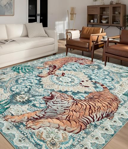 Rug-QJDDUP Teppich Wohnzimmer 110 x 190 cm Rutschfester Teppich Kurzflor maschinenwaschbar für Flur und Schlafzimmer Modernes geometrisches Blau-Orange Rug-QJDDUP Teppich Wohnzimmer 110 x 190 cm Rutschfester Teppich Kurzflor maschinenwaschbar für Flur und Schlafzimmer Modernes geometrisches Blau-Orange von Rug-QJDDUP