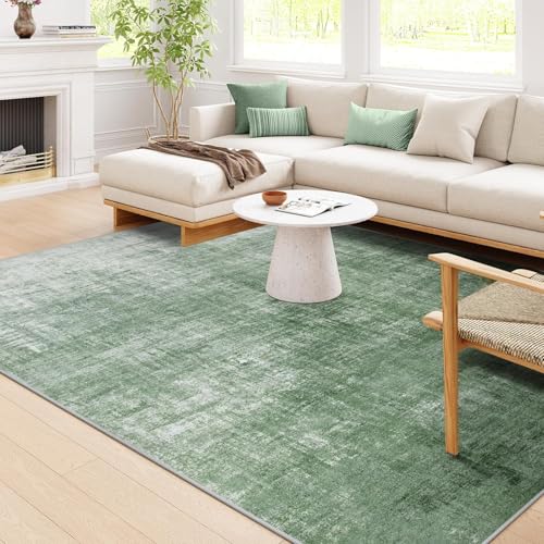 Rug-QJDDUP Teppich Wohnzimmer 130 x 160 cm Teppich Weich rutschfest Waschbar Kurzflor Küchenläufer Pflegeleicht für Flur Schlafzimmer Moderne abstrakte Tinte grün Rug-QJDDUP Teppich Wohnzimmer 130 x 160 cm Teppich Weich rutschfest Waschbar Kurzflor Küchenläufer Pflegeleicht für Flur Schlafzimmer Moderne abstrakte Tinte grün von Rug-QJDDUP