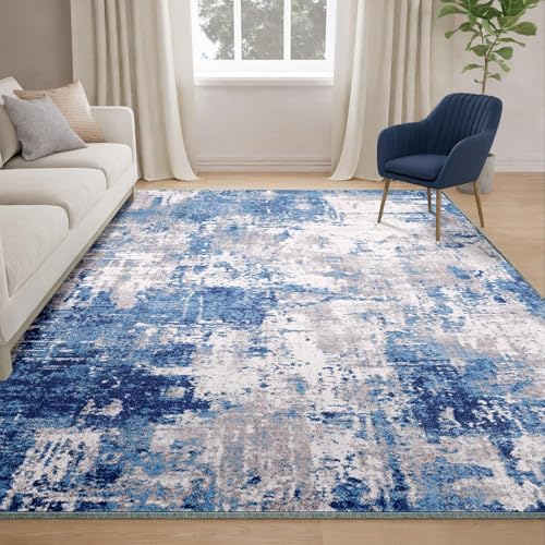 Rug-QJDDUP Teppich Wohnzimmer 140 x 160 cm Teppiche rutschfest Modern Kurzflor für Schlafzimmer Raumdekoration Teppich Bereich Moderne abstrakte Tinte blau grau Rug-QJDDUP Teppich Wohnzimmer 140 x 160 cm Teppiche rutschfest Modern Kurzflor für Schlafzimmer Raumdekoration Teppich Bereich Moderne abstrakte Tinte blau grau von Rug-QJDDUP