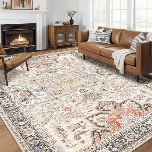 Rug-QJDDUP Teppich Wohnzimmer 150 x 180 cm Teppiche Modern Waschbarer rutschfest Kurzflor Weich Teppich für Schlafzimmer Esszimmer Flur Modernes geometrisches Blumenmuster in Beige und Blau Rug-QJDDUP Teppich Wohnzimmer 150 x 180 cm Teppiche Modern Waschbarer rutschfest Kurzflor Weich Teppich für Schlafzimmer Esszimmer Flur Modernes geometrisches Blumenmuster in Beige und Blau von Rug-QJDDUP
