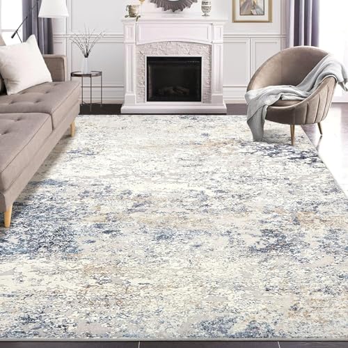 Rug-QJDDUP Teppich Wohnzimmer 150 x 200 cm Rutschfester Weich maschinenwaschbar Teppich für Küche Flur Esszimmer Schlafzimmer Moderne abstrakte Tinte blau grau Rug-QJDDUP Teppich Wohnzimmer 150 x 200 cm Rutschfester Weich maschinenwaschbar Teppich für Küche Flur Esszimmer Schlafzimmer Moderne abstrakte Tinte blau grau von Rug-QJDDUP