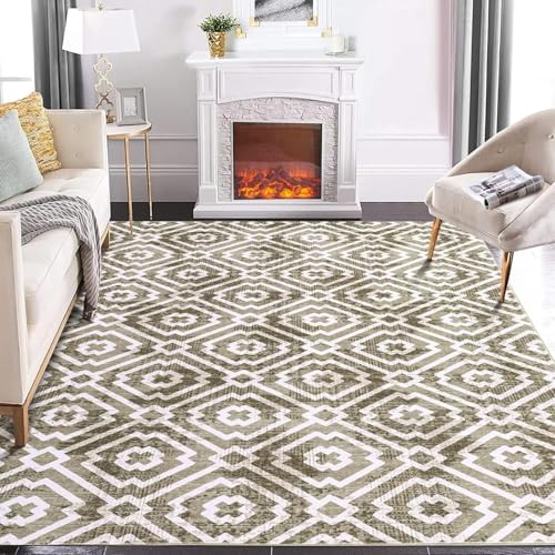 Rug-QJDDUP Teppich Wohnzimmer 90 x 120 cm Anti-Rutsch Waschbarer Teppich für küchen Schlafzimmer Esszimmer Bettvorleger Flur Eingangsbereich modern geometrisch braun weiß Rug-QJDDUP Teppich Wohnzimmer 90 x 120 cm Anti-Rutsch Waschbarer Teppich für küchen Schlafzimmer Esszimmer Bettvorleger Flur Eingangsbereich modern geometrisch braun weiß von Rug-QJDDUP