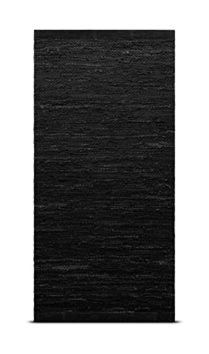 RUG SOLID, Leather Rug, Schwarz, 65 x 135 cm von RUG SOLID