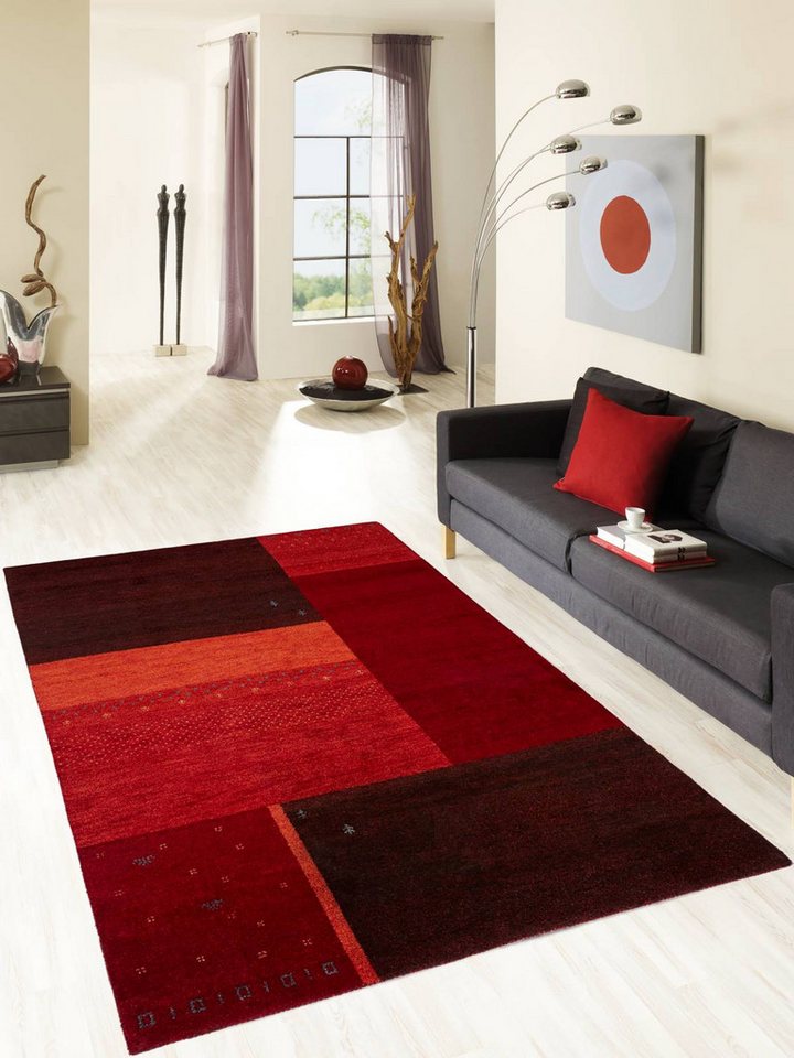 Rug Studios Teppich BOSTON, Rechteckig, Höhe: 23 mm, Wohnzimmer, 70 x 140 cm, Rot von Rug Studios