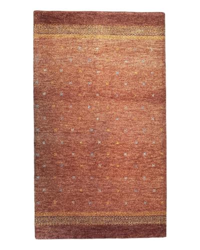 Rug Studios Teppich GABBEH ROYAL | Farbe: Braun; Größe: 90 x 160 cm | strapazierfähig und leicht zu reinigen | Wohnzimmer | Schlafzimmer von Rug Studios
