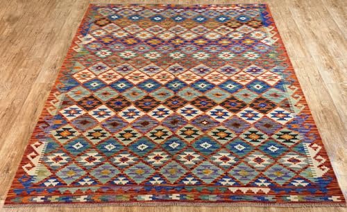 Rug Studios Teppich KELIM ORIGINAL | Farbe: Multi; Größe: 200 x 223 cm | strapazierfähig und leicht zu reinigen | Wohnzimmer | Schlafzimmer von Rug Studios