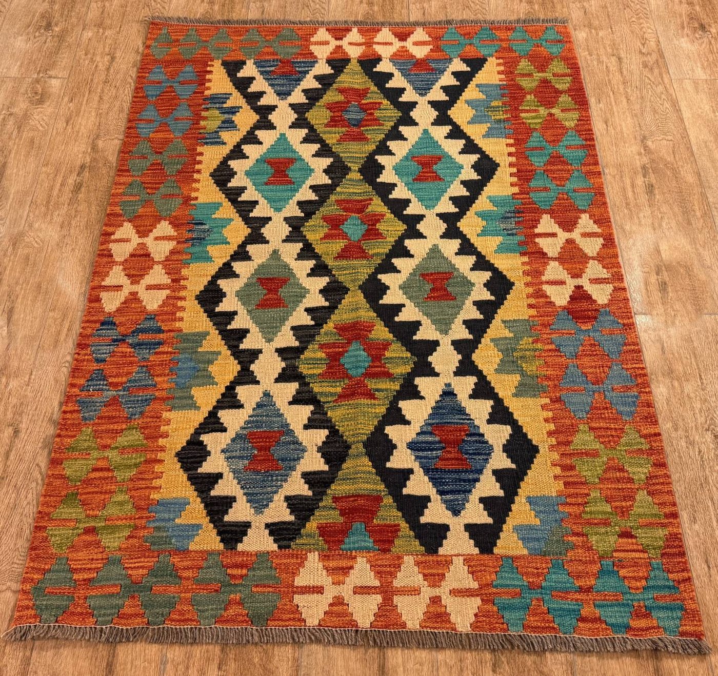 Rug Studios Teppich KELIM ORIGINAL HANDGEARBEITET, Rechteckig, Höhe: 5 mm, Handgefertigt, 100 x 145 cm, Multi Rug Studios Teppich KELIM ORIGINAL HANDGEARBEITET, Rechteckig, Höhe: 5 mm, Handgefertigt, 100 x 145 cm, Multi von Rug Studios