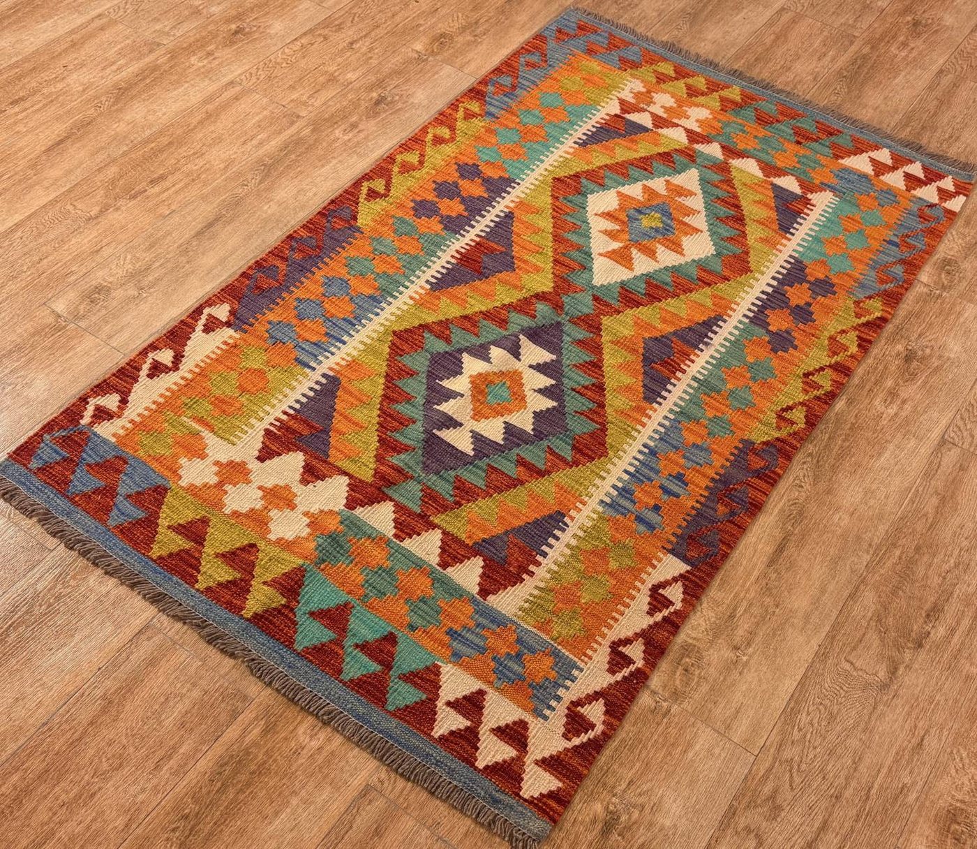 Rug Studios Teppich KELIM ORIGINAL HANDGEARBEITET, Rechteckig, Höhe: 5 mm, Handgefertigt, 101 x 161 cm, Multi Rug Studios Teppich KELIM ORIGINAL HANDGEARBEITET, Rechteckig, Höhe: 5 mm, Handgefertigt, 101 x 161 cm, Multi von Rug Studios