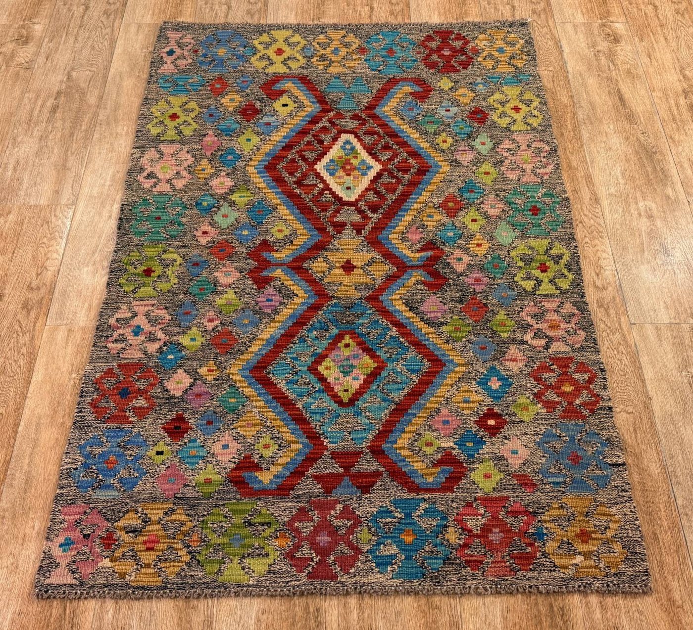 Rug Studios Teppich KELIM ORIGINAL HANDGEARBEITET, Rechteckig, Höhe: 5 mm, Handgefertigt, 102 x 150 cm, Multi Rug Studios Teppich KELIM ORIGINAL HANDGEARBEITET, Rechteckig, Höhe: 5 mm, Handgefertigt, 102 x 150 cm, Multi von Rug Studios