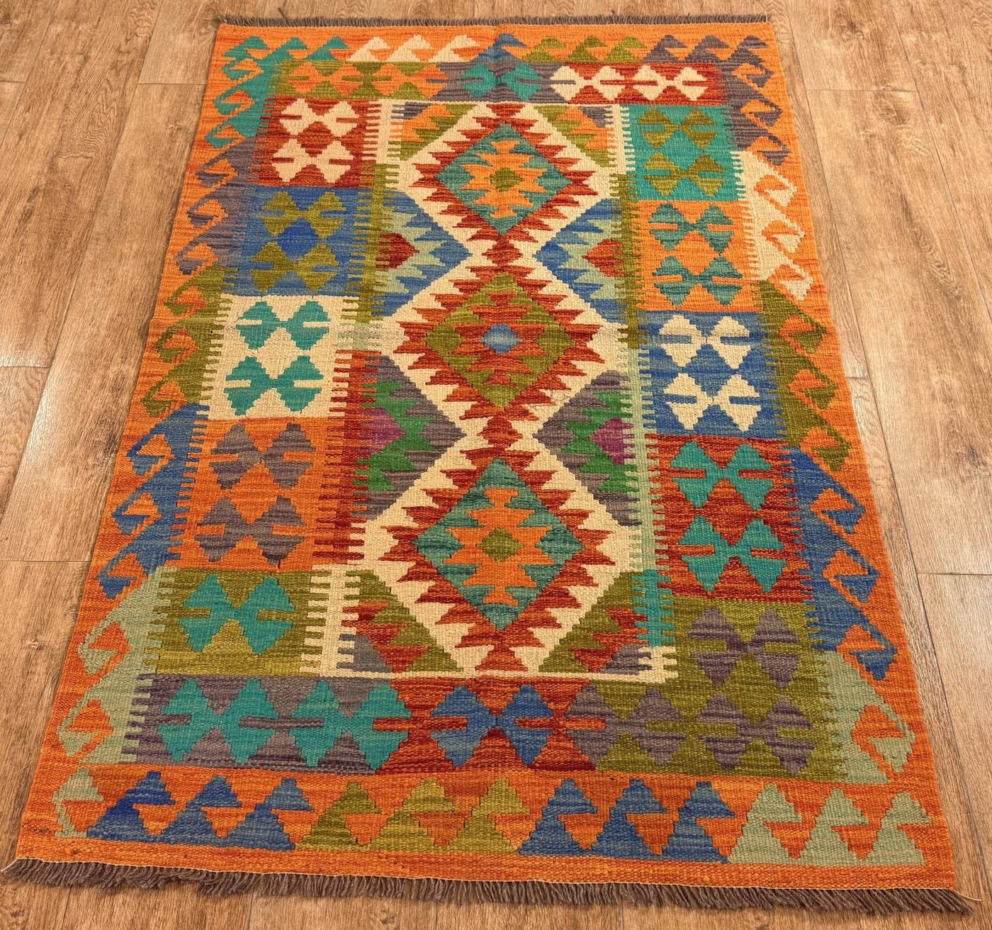 Rug Studios Teppich KELIM ORIGINAL HANDGEARBEITET, Rechteckig, Höhe: 5 mm, Handgefertigt, 102 x 157 cm, Multi Rug Studios Teppich KELIM ORIGINAL HANDGEARBEITET, Rechteckig, Höhe: 5 mm, Handgefertigt, 102 x 157 cm, Multi von Rug Studios