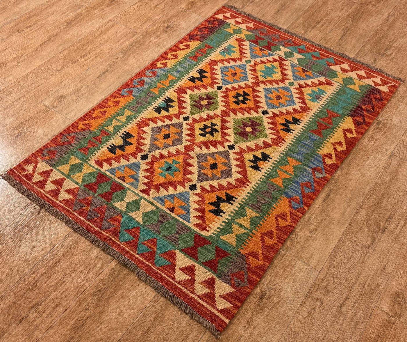 Rug Studios Teppich KELIM ORIGINAL HANDGEARBEITET, Rechteckig, Höhe: 5 mm, Handgefertigt, 103 x 150 cm, Multi Rug Studios Teppich KELIM ORIGINAL HANDGEARBEITET, Rechteckig, Höhe: 5 mm, Handgefertigt, 103 x 150 cm, Multi von Rug Studios