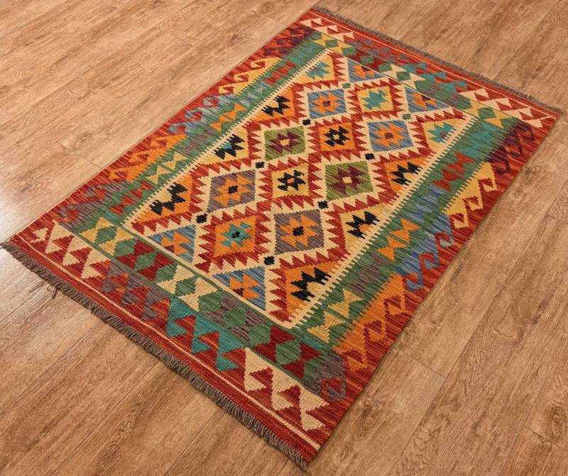 Rug Studios Teppich KELIM ORIGINAL HANDGEARBEITET, Rechteckig, Höhe: 5 mm, Handgefertigt, 103 x 150 cm, Multi von Rug Studios