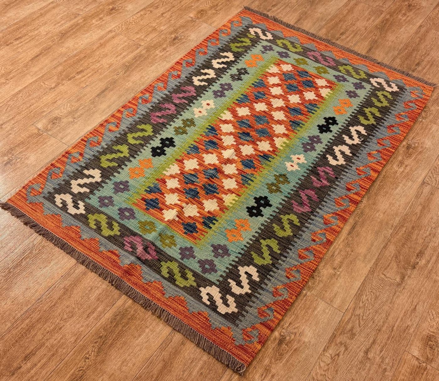 Rug Studios Teppich KELIM ORIGINAL HANDGEARBEITET, Rechteckig, Höhe: 5 mm, Handgefertigt, 103 x 153 cm, Multi Rug Studios Teppich KELIM ORIGINAL HANDGEARBEITET, Rechteckig, Höhe: 5 mm, Handgefertigt, 103 x 153 cm, Multi von Rug Studios