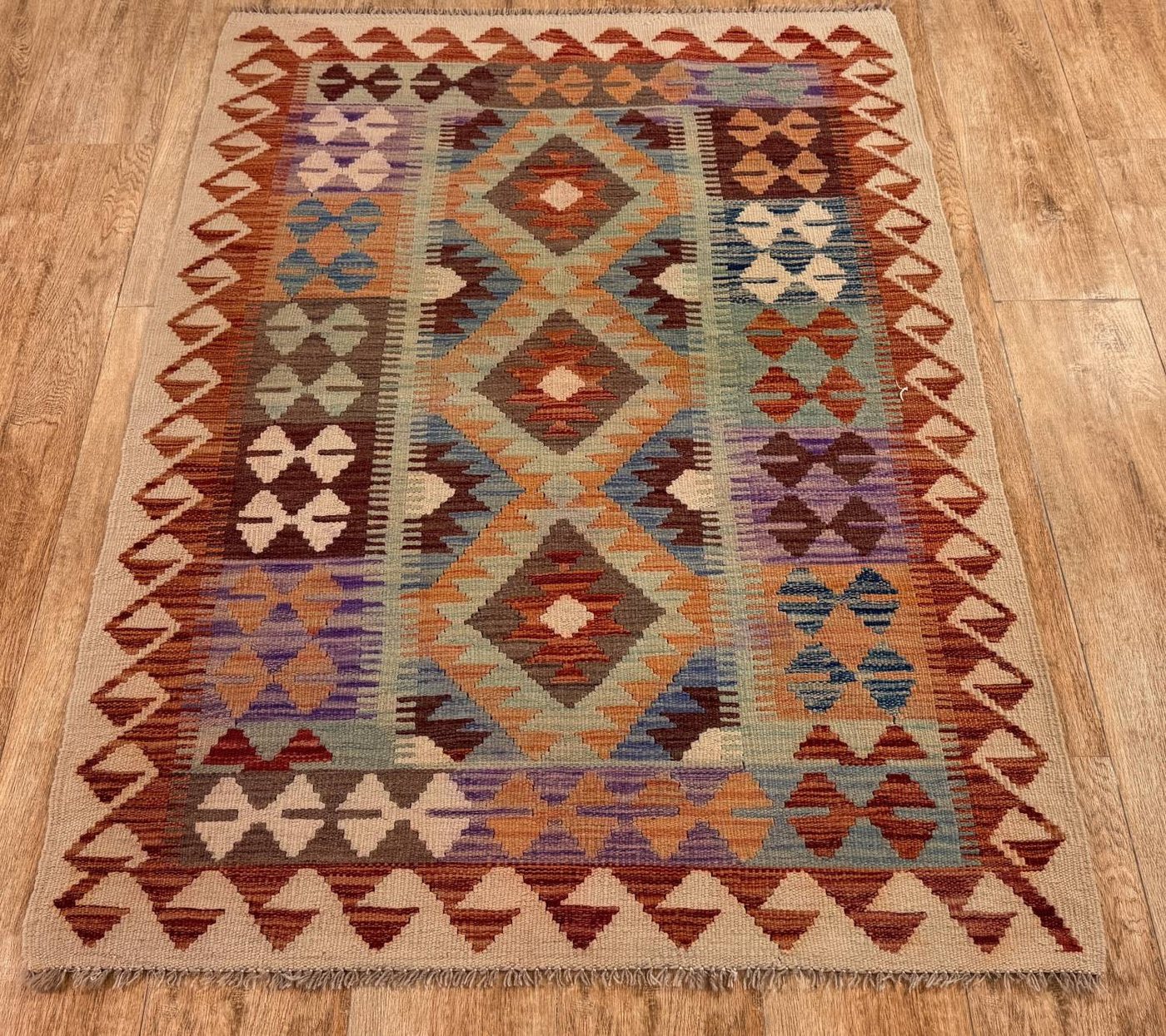 Rug Studios Teppich KELIM ORIGINAL HANDGEARBEITET, Rechteckig, Höhe: 5 mm, Handgefertigt, 108 x 153 cm, Multi Rug Studios Teppich KELIM ORIGINAL HANDGEARBEITET, Rechteckig, Höhe: 5 mm, Handgefertigt, 108 x 153 cm, Multi von Rug Studios