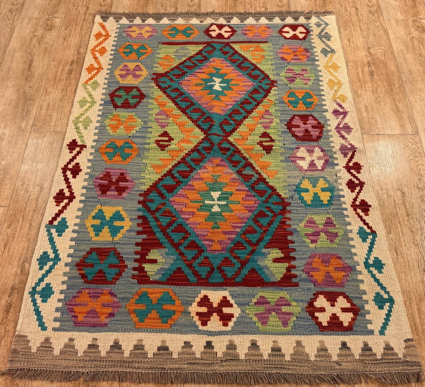 Rug Studios Teppich KELIM ORIGINAL HANDGEARBEITET, Rechteckig, Höhe: 5 mm, Handgefertigt, 113 x 152 cm, Multi Rug Studios Teppich KELIM ORIGINAL HANDGEARBEITET, Rechteckig, Höhe: 5 mm, Handgefertigt, 113 x 152 cm, Multi von Rug Studios