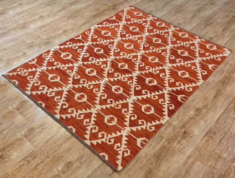 Rug Studios Teppich KELIM ORIGINAL HANDGEARBEITET, Rechteckig, Höhe: 5 mm, Handgefertigt, 130 x 173 cm, Terra Rug Studios Teppich KELIM ORIGINAL HANDGEARBEITET, Rechteckig, Höhe: 5 mm, Handgefertigt, 130 x 173 cm, Terra von Rug Studios