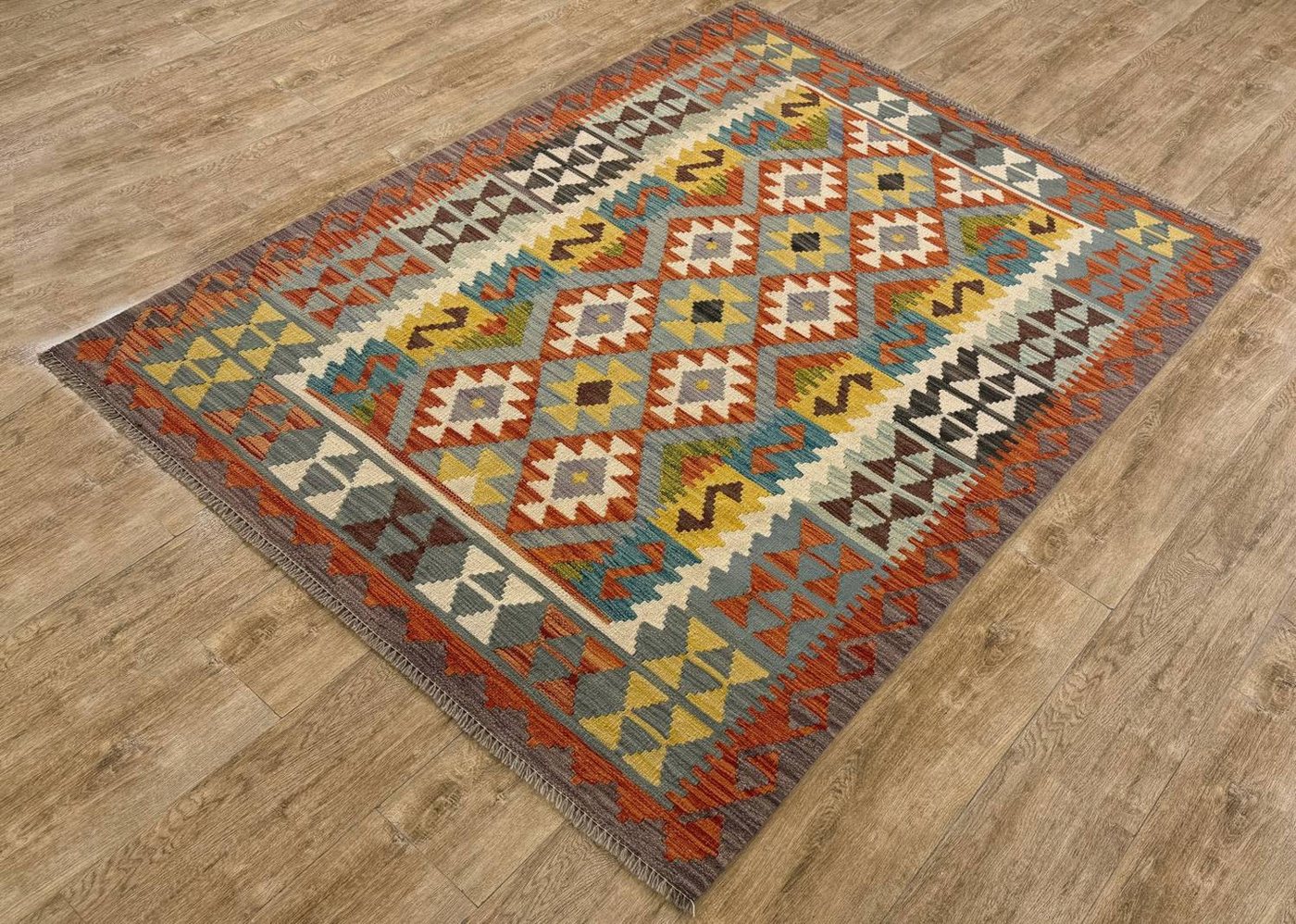 Rug Studios Teppich KELIM ORIGINAL HANDGEARBEITET, Rechteckig, Höhe: 5 mm, Handgefertigt, 148 x 194 cm, Multi Rug Studios Teppich KELIM ORIGINAL HANDGEARBEITET, Rechteckig, Höhe: 5 mm, Handgefertigt, 148 x 194 cm, Multi von Rug Studios