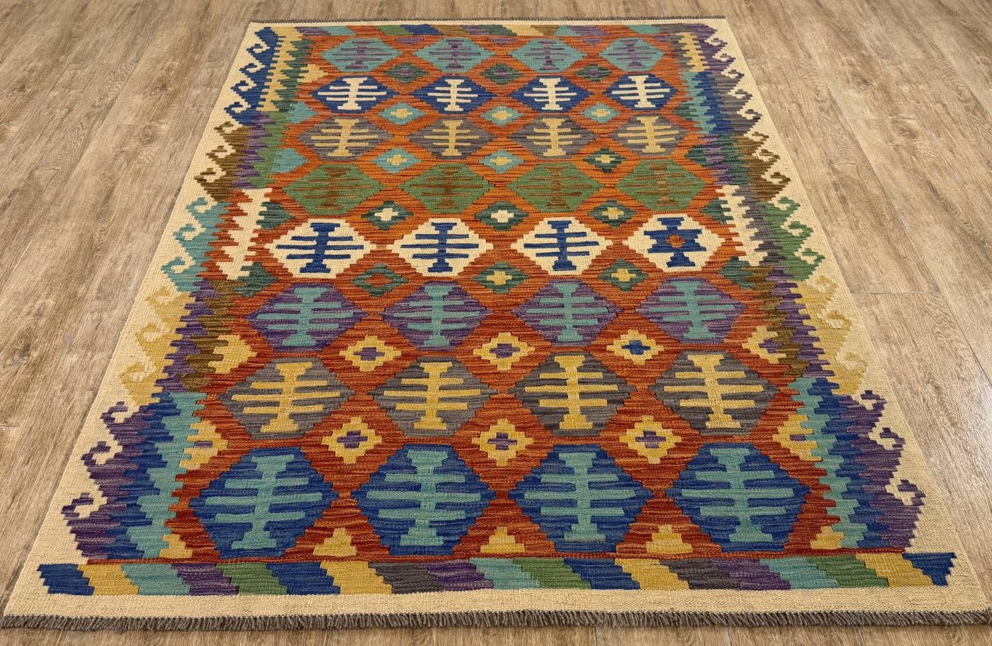 Rug Studios Teppich KELIM ORIGINAL HANDGEARBEITET, Rechteckig, Höhe: 5 mm, Handgefertigt, 149 x 194 cm, Multi Rug Studios Teppich KELIM ORIGINAL HANDGEARBEITET, Rechteckig, Höhe: 5 mm, Handgefertigt, 149 x 194 cm, Multi von Rug Studios