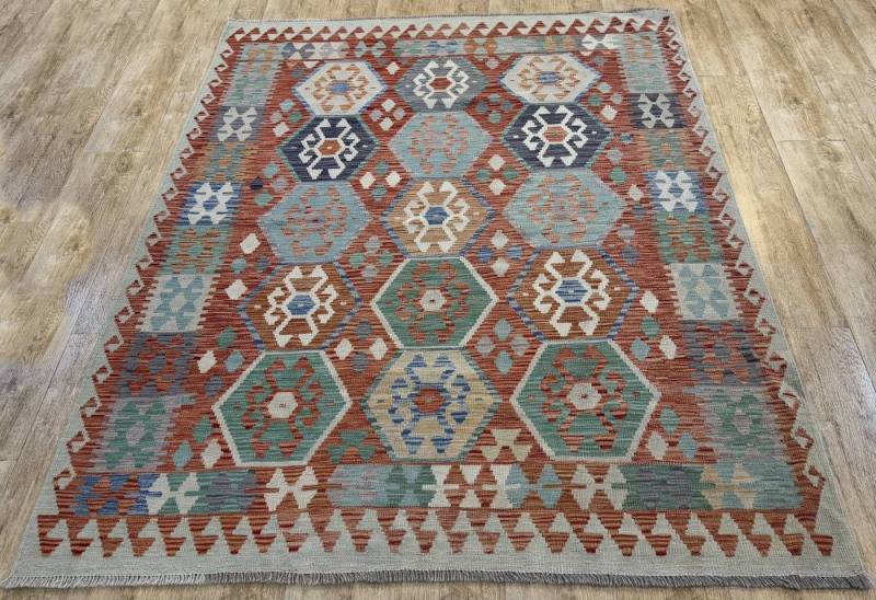 Rug Studios Teppich KELIM ORIGINAL HANDGEARBEITET, Rechteckig, Höhe: 5 mm, Handgefertigt, 154 x 193 cm, Multi von Rug Studios