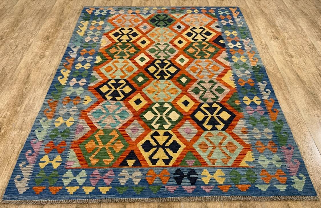 Rug Studios Teppich KELIM ORIGINAL HANDGEARBEITET, Rechteckig, Höhe: 5 mm, Handgefertigt, 156 x 201 cm, Multi Rug Studios Teppich KELIM ORIGINAL HANDGEARBEITET, Rechteckig, Höhe: 5 mm, Handgefertigt, 156 x 201 cm, Multi von Rug Studios