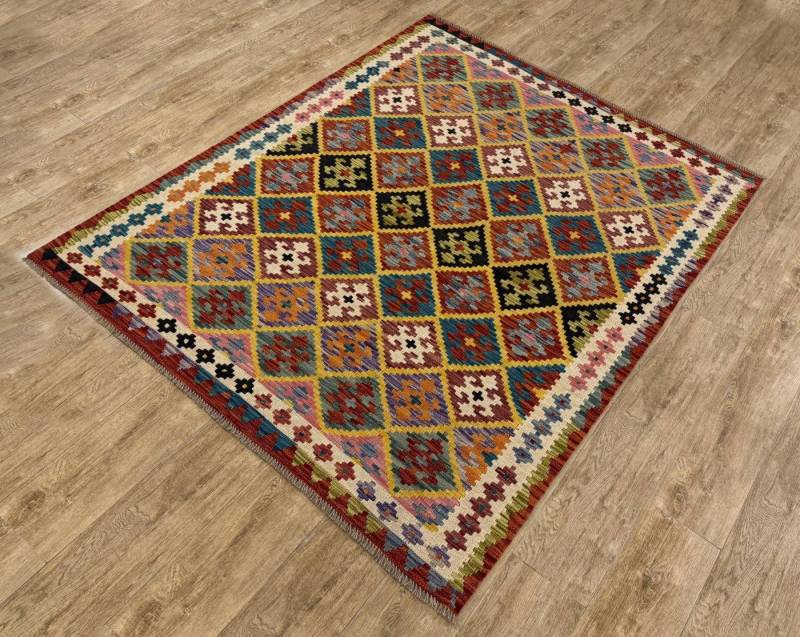 Rug Studios Teppich KELIM ORIGINAL HANDGEARBEITET, Rechteckig, Höhe: 5 mm, Handgefertigt, 157 x 196 cm, Multi Rug Studios Teppich KELIM ORIGINAL HANDGEARBEITET, Rechteckig, Höhe: 5 mm, Handgefertigt, 157 x 196 cm, Multi von Rug Studios