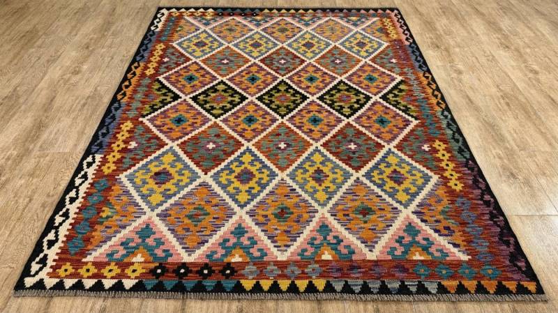 Rug Studios Teppich KELIM ORIGINAL HANDGEARBEITET, Rechteckig, Höhe: 5 mm, Handgefertigt, 158 x 200 cm, Multi Rug Studios Teppich KELIM ORIGINAL HANDGEARBEITET, Rechteckig, Höhe: 5 mm, Handgefertigt, 158 x 200 cm, Multi von Rug Studios