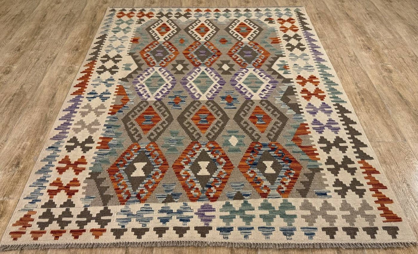 Rug Studios Teppich KELIM ORIGINAL HANDGEARBEITET, Rechteckig, Höhe: 5 mm, Handgefertigt, 159 x 200 cm, Multi Rug Studios Teppich KELIM ORIGINAL HANDGEARBEITET, Rechteckig, Höhe: 5 mm, Handgefertigt, 159 x 200 cm, Multi von Rug Studios