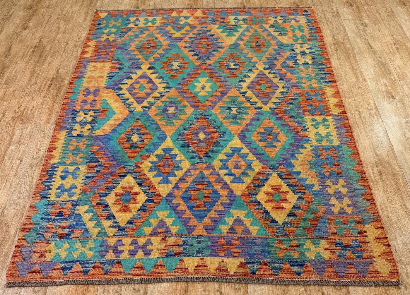 Rug Studios Teppich KELIM ORIGINAL HANDGEARBEITET, Rechteckig, Höhe: 5 mm, Handgefertigt, 159 x 200 cm, Multi von Rug Studios