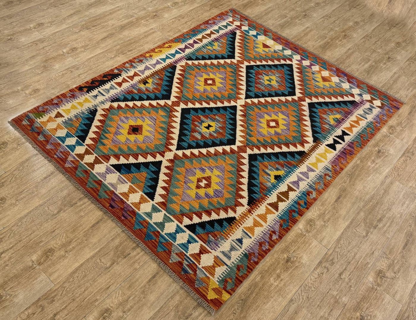 Rug Studios Teppich KELIM ORIGINAL HANDGEARBEITET, Rechteckig, Höhe: 5 mm, Handgefertigt, 160 x 197 cm, Multi Rug Studios Teppich KELIM ORIGINAL HANDGEARBEITET, Rechteckig, Höhe: 5 mm, Handgefertigt, 160 x 197 cm, Multi von Rug Studios