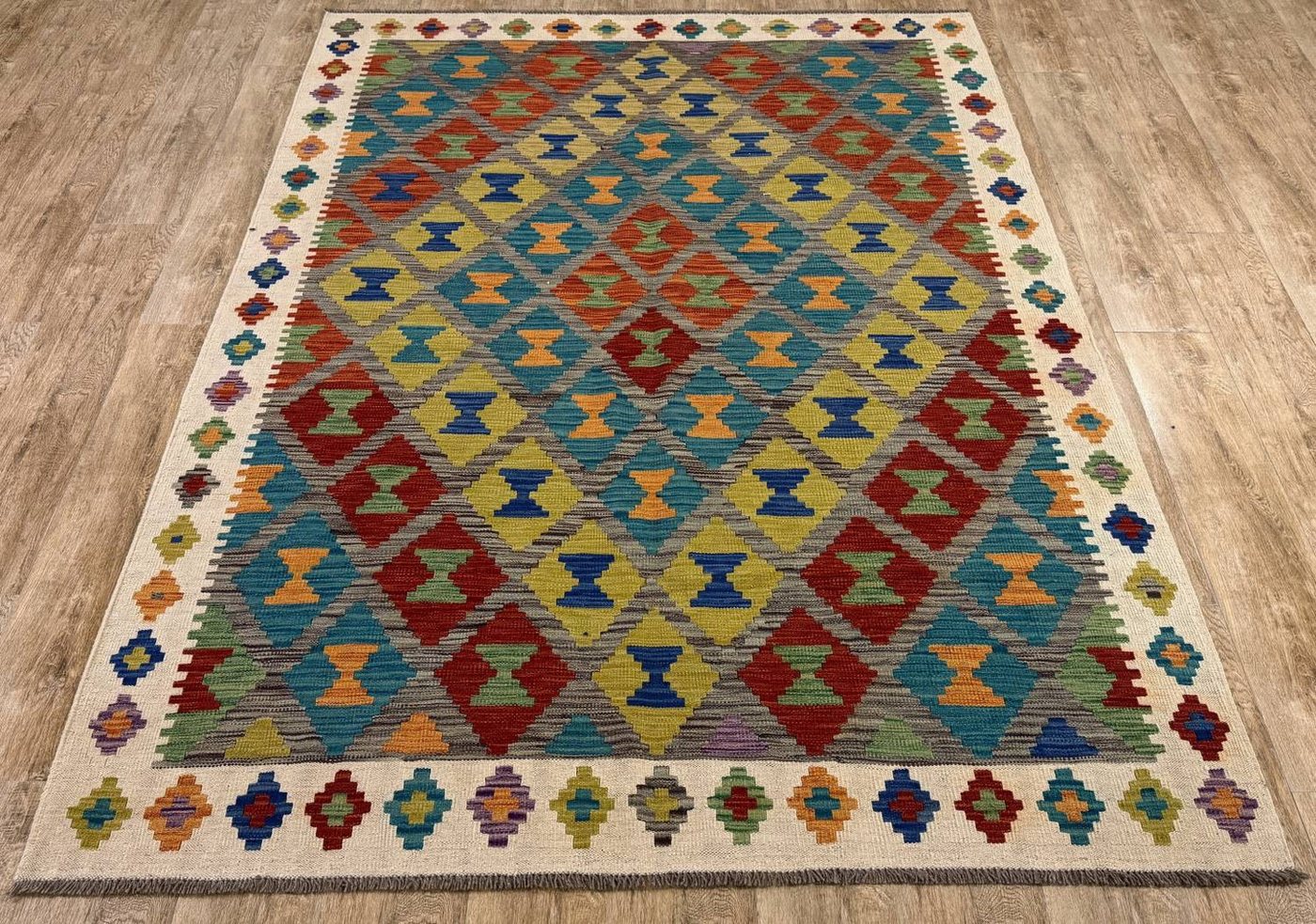 Rug Studios Teppich KELIM ORIGINAL HANDGEARBEITET, Rechteckig, Höhe: 5 mm, Handgefertigt, 180 x 245 cm, Multi Rug Studios Teppich KELIM ORIGINAL HANDGEARBEITET, Rechteckig, Höhe: 5 mm, Handgefertigt, 180 x 245 cm, Multi von Rug Studios