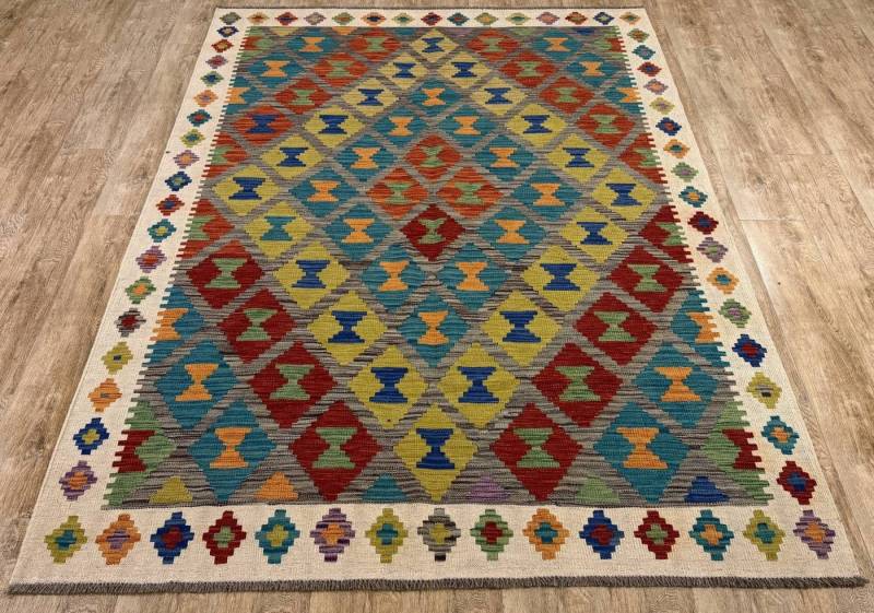 Rug Studios Teppich KELIM ORIGINAL HANDGEARBEITET, Rechteckig, Höhe: 5 mm, Handgefertigt, 180 x 245 cm, Multi von Rug Studios