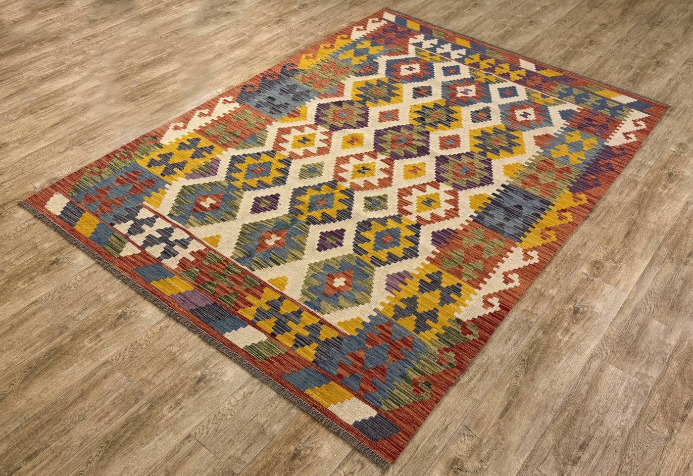 Rug Studios Teppich KELIM ORIGINAL HANDGEARBEITET, Rechteckig, Höhe: 5 mm, Handgefertigt, 183 x 243 cm, Multi Rug Studios Teppich KELIM ORIGINAL HANDGEARBEITET, Rechteckig, Höhe: 5 mm, Handgefertigt, 183 x 243 cm, Multi von Rug Studios