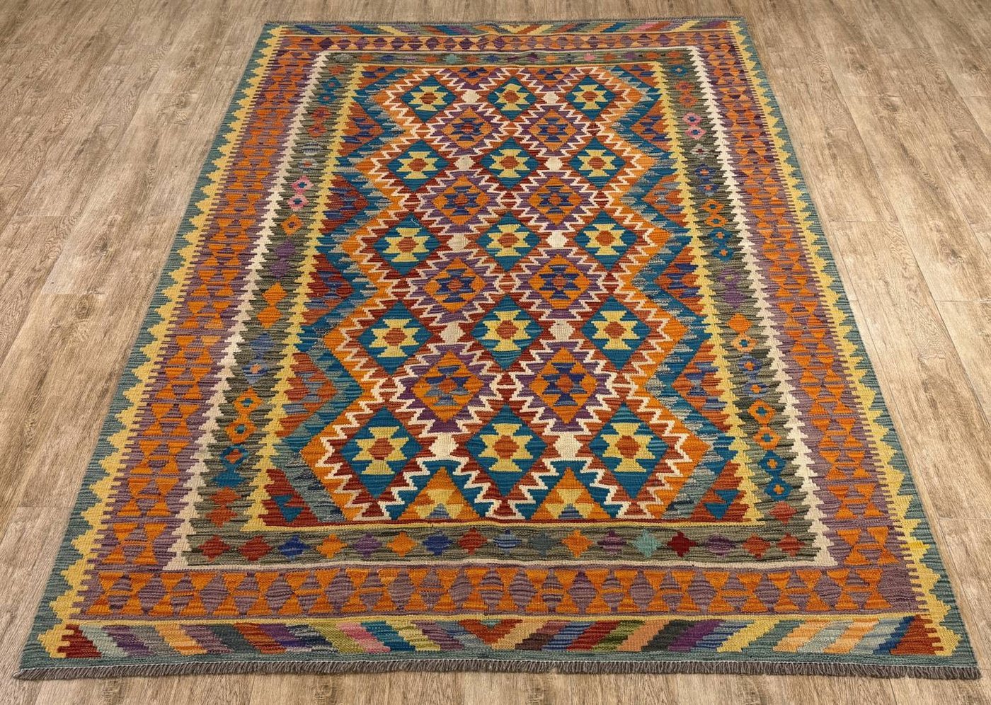 Rug Studios Teppich KELIM ORIGINAL HANDGEARBEITET, Rechteckig, Höhe: 5 mm, Handgefertigt, 185 x 250 cm, Multi von Rug Studios