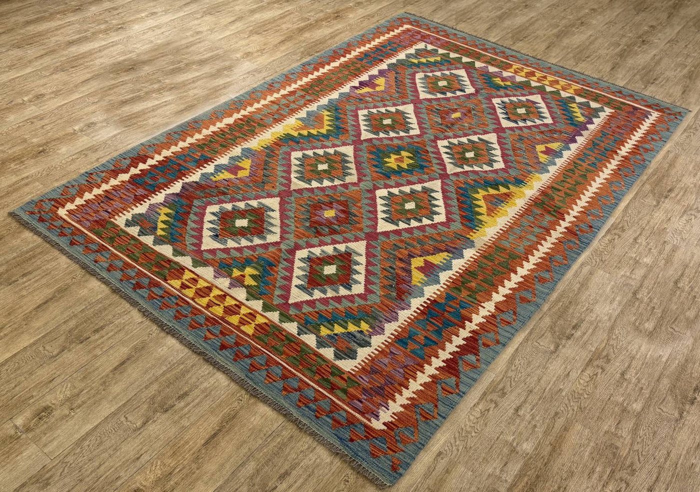 Rug Studios Teppich KELIM ORIGINAL HANDGEARBEITET, Rechteckig, Höhe: 5 mm, Handgefertigt, 185 x 262 cm, Multi Rug Studios Teppich KELIM ORIGINAL HANDGEARBEITET, Rechteckig, Höhe: 5 mm, Handgefertigt, 185 x 262 cm, Multi von Rug Studios