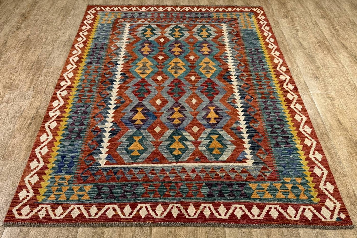 Rug Studios Teppich KELIM ORIGINAL HANDGEARBEITET, Rechteckig, Höhe: 5 mm, Handgefertigt, 195 x 252 cm, Multi Rug Studios Teppich KELIM ORIGINAL HANDGEARBEITET, Rechteckig, Höhe: 5 mm, Handgefertigt, 195 x 252 cm, Multi von Rug Studios