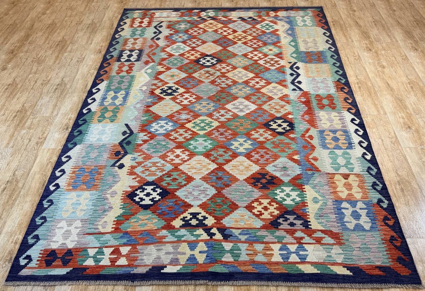 Rug Studios Teppich KELIM ORIGINAL HANDGEARBEITET, Rechteckig, Höhe: 5 mm, Handgefertigt, 202 x 292 cm, Multi von Rug Studios