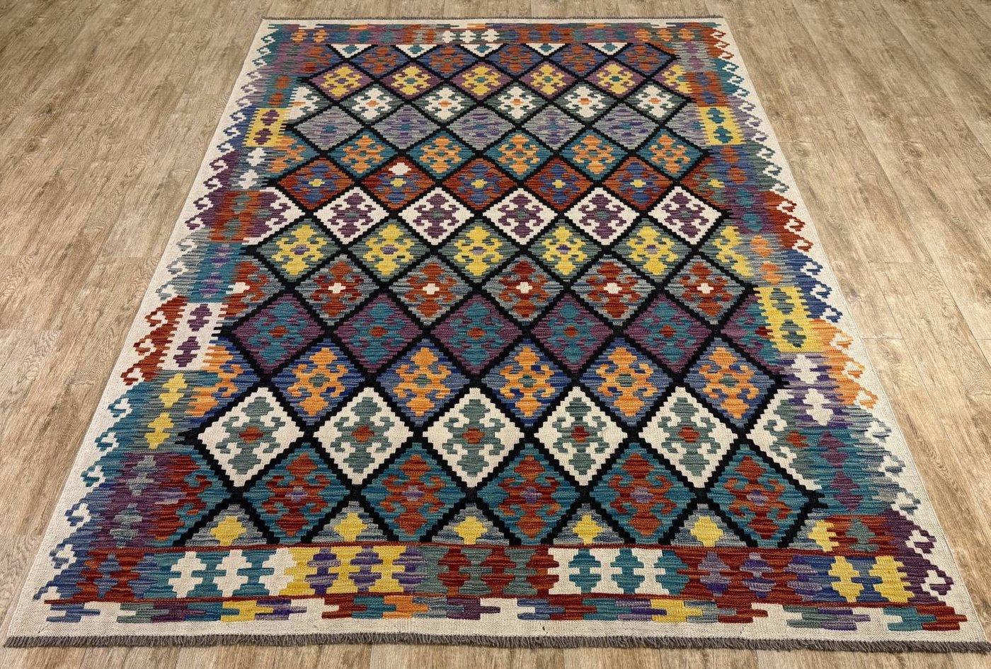 Rug Studios Teppich KELIM ORIGINAL HANDGEARBEITET, Rechteckig, Höhe: 5 mm, Handgefertigt, 203 x 288 cm, Multi Rug Studios Teppich KELIM ORIGINAL HANDGEARBEITET, Rechteckig, Höhe: 5 mm, Handgefertigt, 203 x 288 cm, Multi von Rug Studios