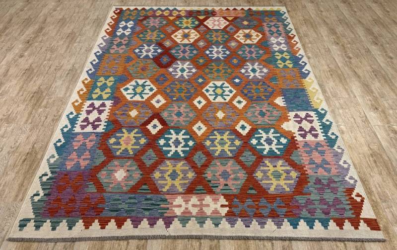 Rug Studios Teppich KELIM ORIGINAL HANDGEARBEITET, Rechteckig, Höhe: 5 mm, Handgefertigt, 207 x 292 cm, Multi von Rug Studios