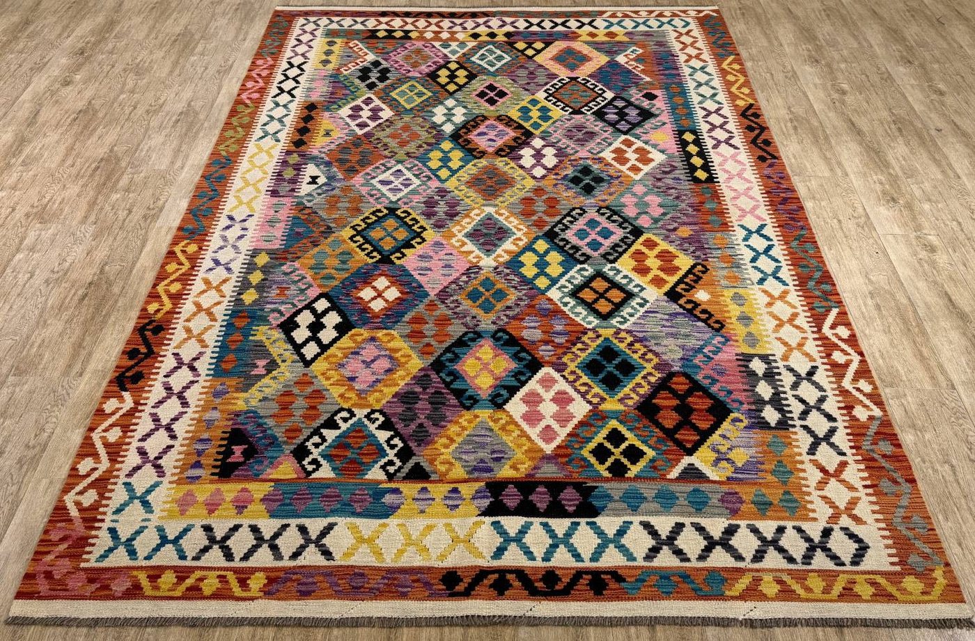 Rug Studios Teppich KELIM ORIGINAL HANDGEARBEITET, Rechteckig, Höhe: 5 mm, Handgefertigt, 207 x 301 cm, Multi Rug Studios Teppich KELIM ORIGINAL HANDGEARBEITET, Rechteckig, Höhe: 5 mm, Handgefertigt, 207 x 301 cm, Multi von Rug Studios