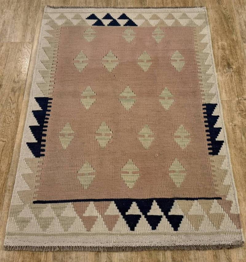 Rug Studios Teppich KELIM ORIGINAL HANDGEARBEITET, Rechteckig, Höhe: 5 mm, Handgefertigt, 81 x 115 cm, Rose von Rug Studios