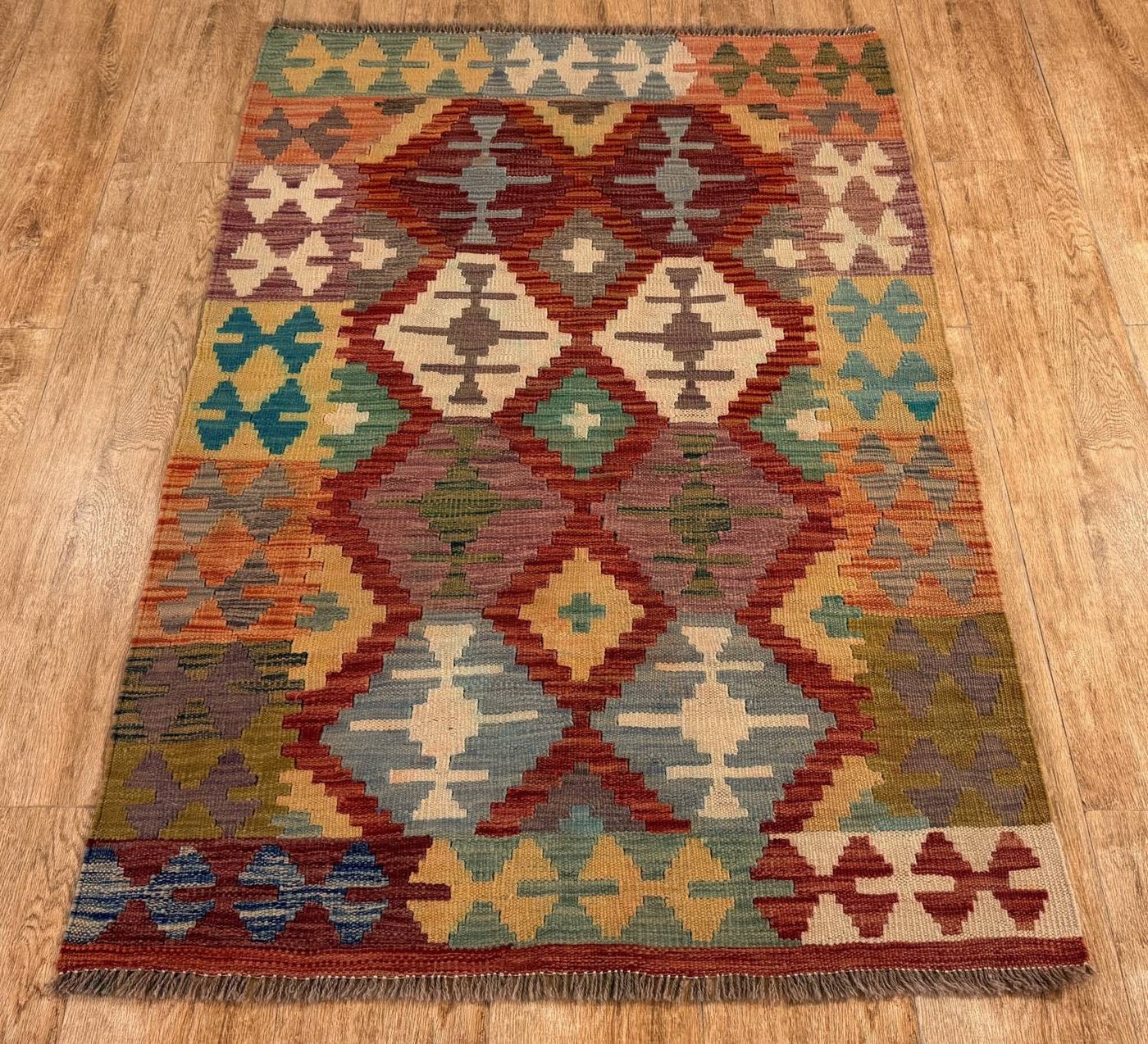 Rug Studios Teppich KELIM ORIGINAL HANDGEARBEITET, Rechteckig, Höhe: 5 mm, Handgefertigt, 97 x 146 cm, Multi Rug Studios Teppich KELIM ORIGINAL HANDGEARBEITET, Rechteckig, Höhe: 5 mm, Handgefertigt, 97 x 146 cm, Multi von Rug Studios