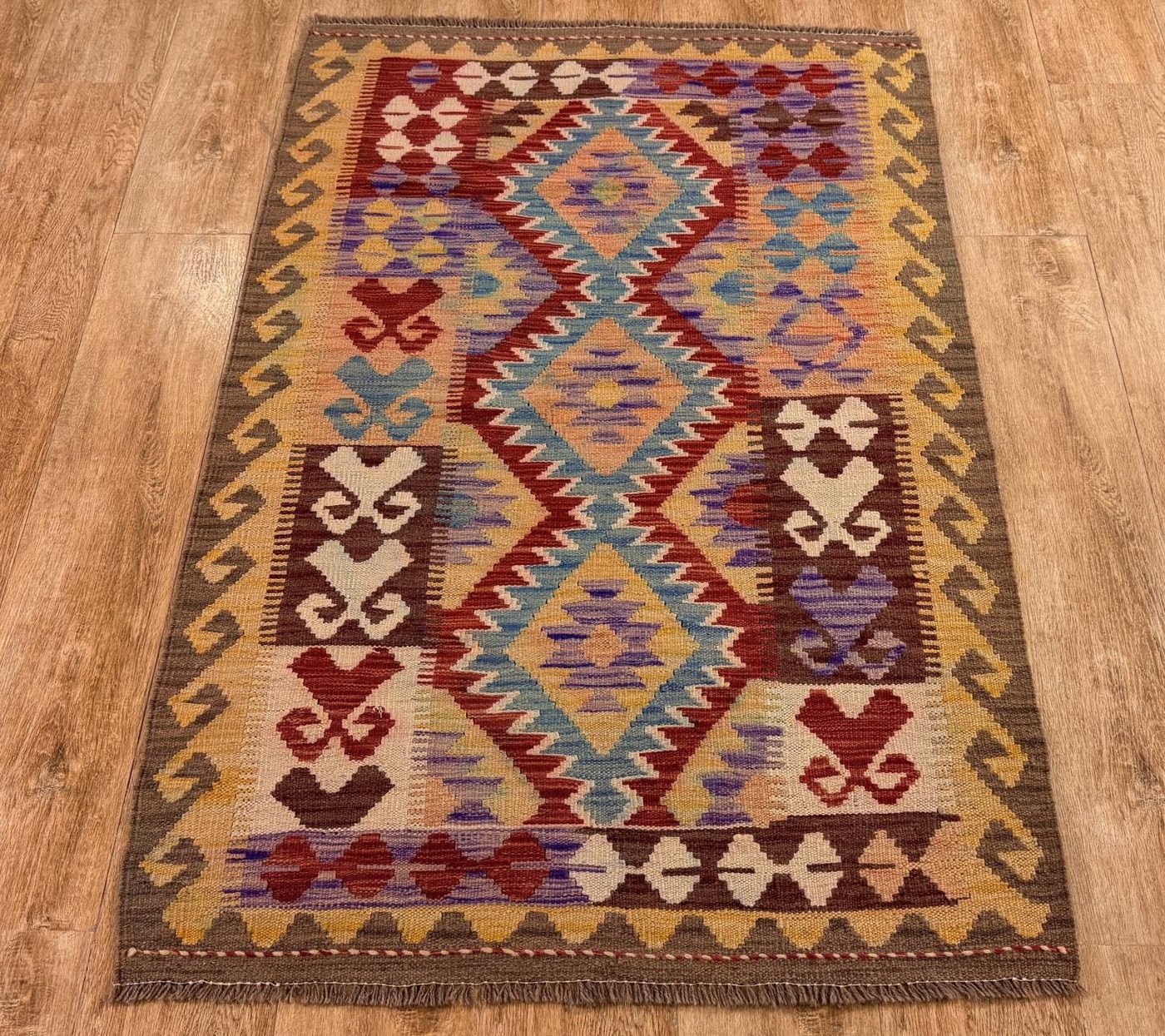 Rug Studios Teppich KELIM ORIGINAL HANDGEARBEITET, Rechteckig, Höhe: 5 mm, Handgefertigt, 99 x 151 cm, Multi Rug Studios Teppich KELIM ORIGINAL HANDGEARBEITET, Rechteckig, Höhe: 5 mm, Handgefertigt, 99 x 151 cm, Multi von Rug Studios