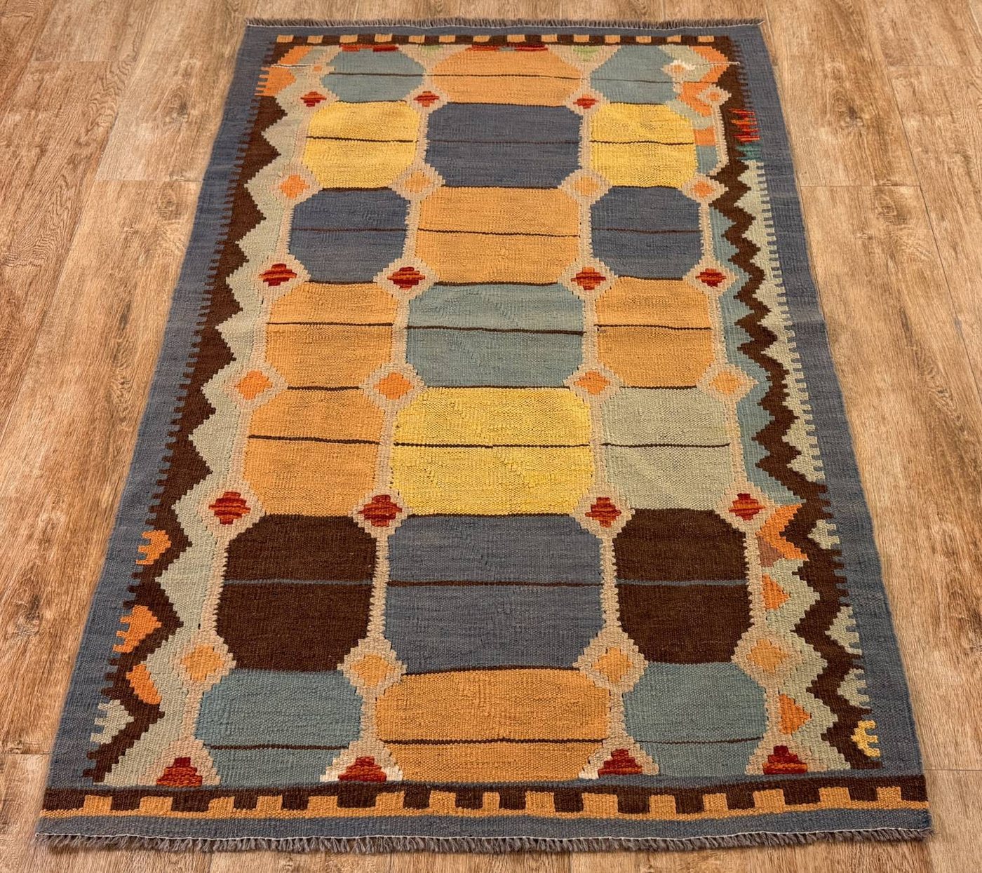 Rug Studios Teppich KELIM ORIGINAL HANDGEARBEITET, Rechteckig, Höhe: 5 mm, Handgefertigt, 99 x 152 cm, Multi Rug Studios Teppich KELIM ORIGINAL HANDGEARBEITET, Rechteckig, Höhe: 5 mm, Handgefertigt, 99 x 152 cm, Multi von Rug Studios