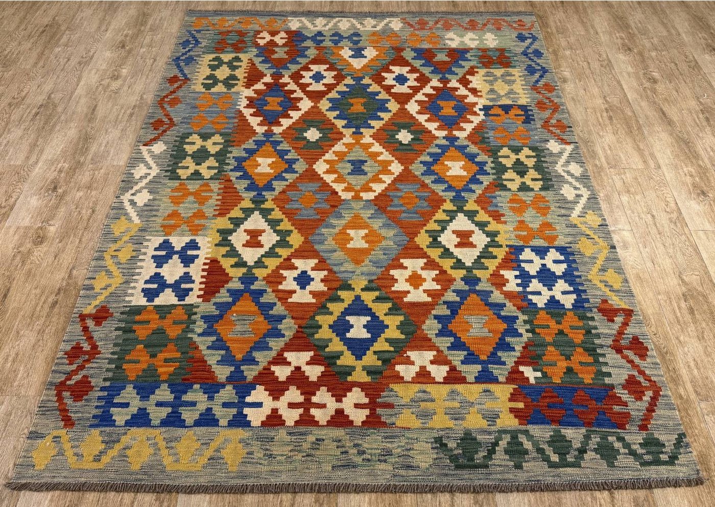 Rug Studios Teppich KELIM ORIGINAL HANDGEARBEITET, Rechteckig, Höhe: 5 mm, Handgefertigt, 174 x 243 cm, Multi Rug Studios Teppich KELIM ORIGINAL HANDGEARBEITET, Rechteckig, Höhe: 5 mm, Handgefertigt, 174 x 243 cm, Multi von Rug Studios