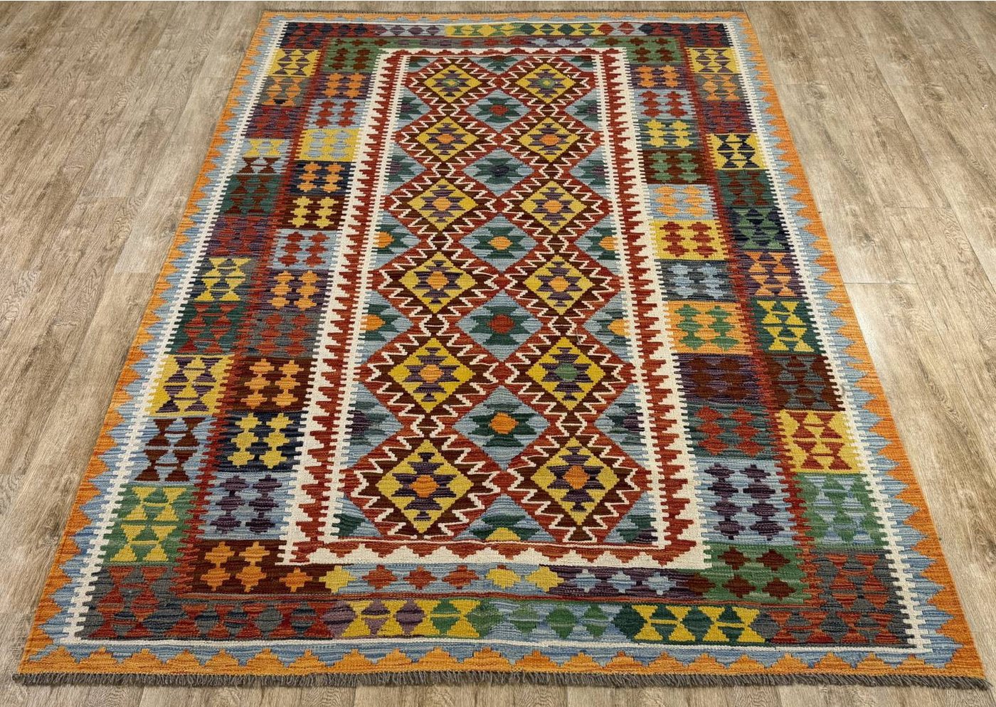 Rug Studios Teppich KELIM ORIGINAL HANDGEARBEITET, Rechteckig, Höhe: 5 mm, Handgefertigt, 185 x 259 cm, Multi Rug Studios Teppich KELIM ORIGINAL HANDGEARBEITET, Rechteckig, Höhe: 5 mm, Handgefertigt, 185 x 259 cm, Multi von Rug Studios