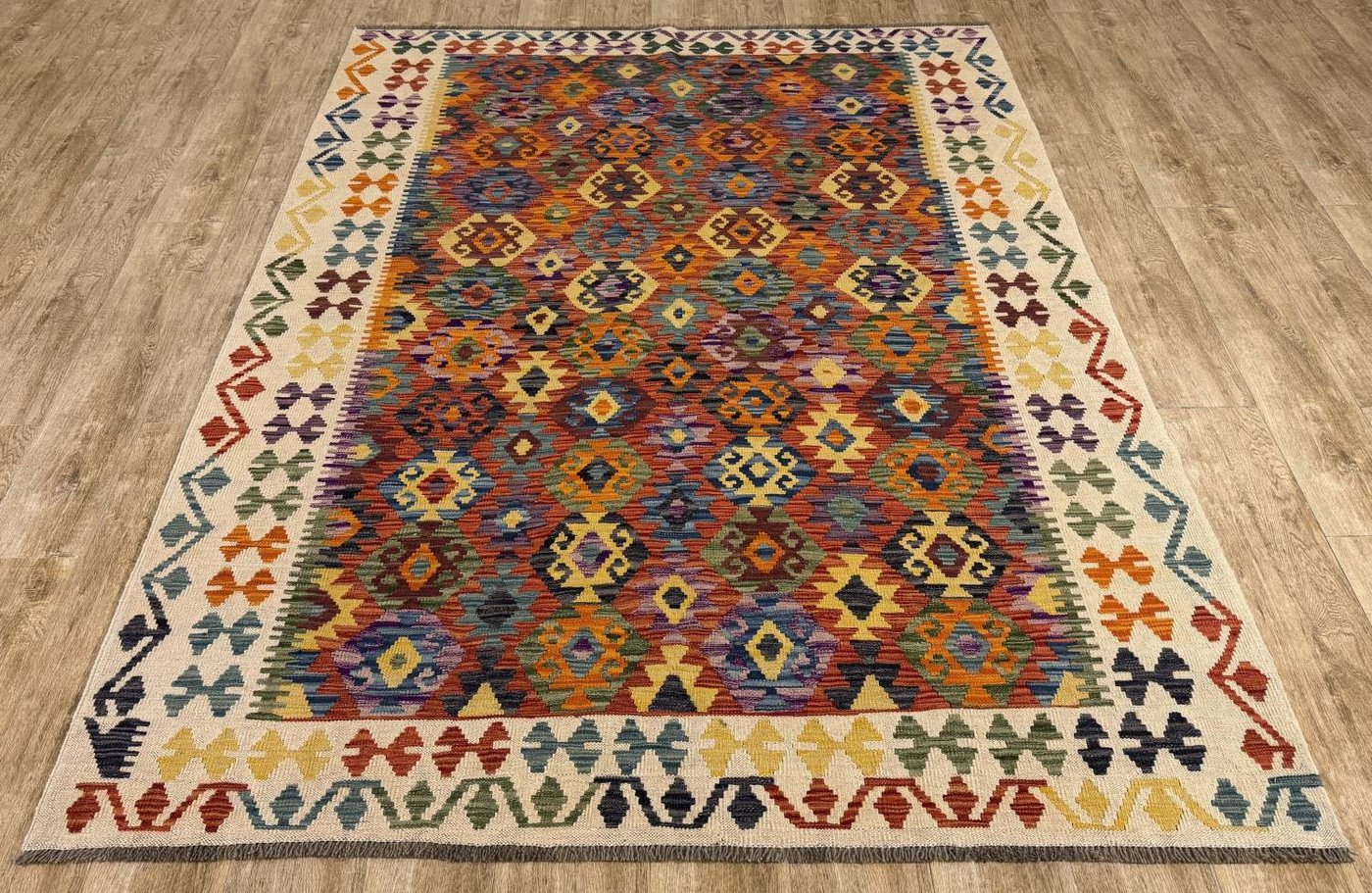 Rug Studios Teppich KELIM ORIGINAL HANDGEARBEITET, Rechteckig, Höhe: 5 mm, Handgefertigt, 187 x 246 cm, Multi Rug Studios Teppich KELIM ORIGINAL HANDGEARBEITET, Rechteckig, Höhe: 5 mm, Handgefertigt, 187 x 246 cm, Multi von Rug Studios