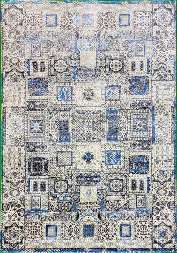 Rug Studios Teppich LAVISH Modern Handgeknüpft, Rechteckig, Höhe: 14 mm, Wohnzimmer, 70 x 140 cm, Blau Rug Studios Teppich LAVISH Modern Handgeknüpft, Rechteckig, Höhe: 14 mm, Wohnzimmer, 70 x 140 cm, Blau von Rug Studios