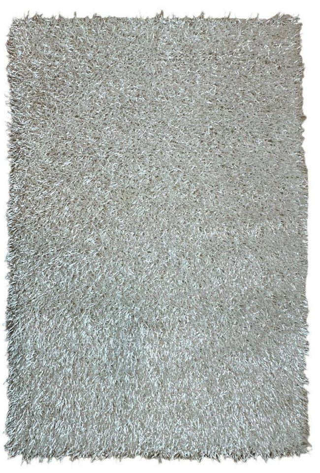 Rug Studios Teppich LIMO SHAGGY HANDGEKNÜPFT, Rechteckig, Höhe: 40 mm, Handgeknüpft, 70 x 140 cm, Grau-Weiss von Rug Studios
