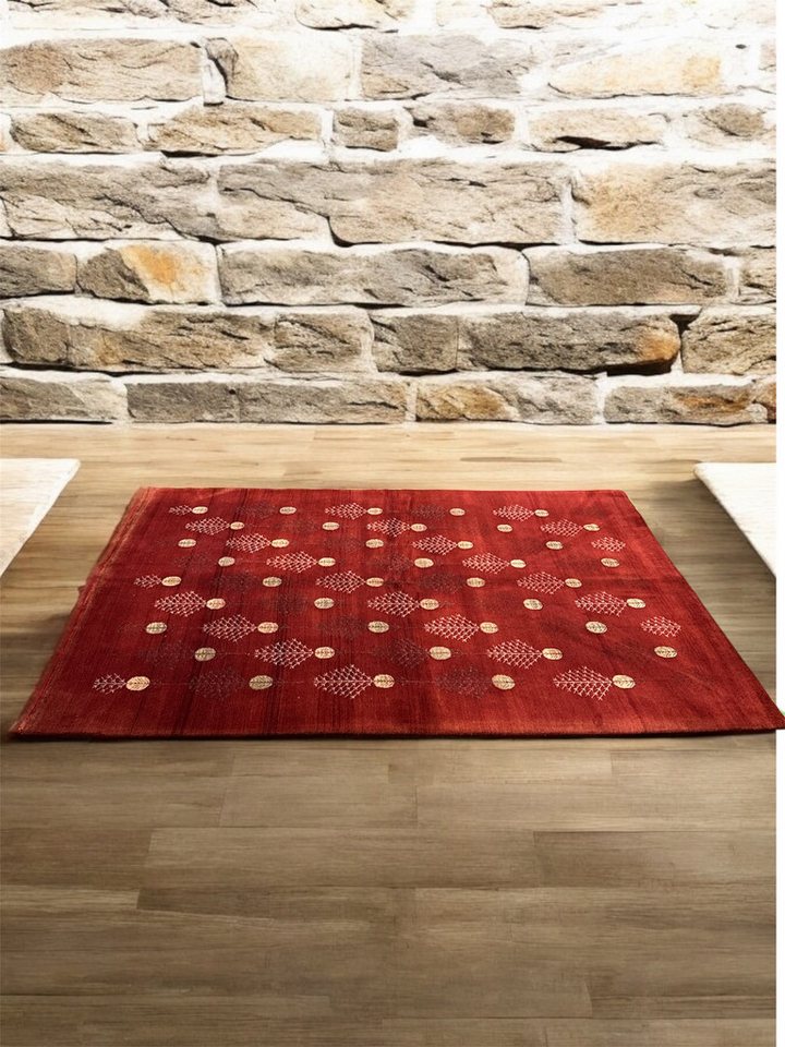 Rug Studios Teppich LORI DESIGNER-TEPPICH HANDGEARBEITET, Rechteckig, Höhe: 0 mm, Handgefertigt, 170 x 240 cm, Rot von Rug Studios