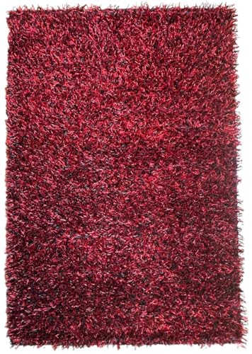 Rug Studios Teppich Limo Shaggy HANDGEKNÜPFT | Farbe: Schwarz-Rot; Größe: 120 x 180 cm | strapazierfähig und leicht zu reinigen | Wohnzimmer | Schlafzimmer Rug Studios Teppich Limo Shaggy HANDGEKNÜPFT | Farbe: Schwarz-Rot; Größe: 120 x 180 cm | strapazierfähig und leicht zu reinigen | Wohnzimmer | Schlafzimmer von Rug Studios